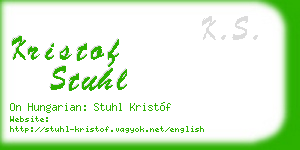 kristof stuhl business card